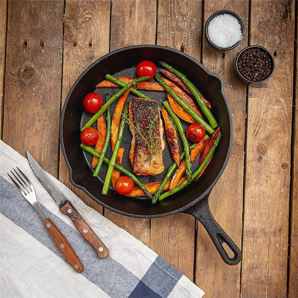 Cast Iron Frying Pan Set – 3 Pieces, Natural Non-Stick & Long-Lasting Quality