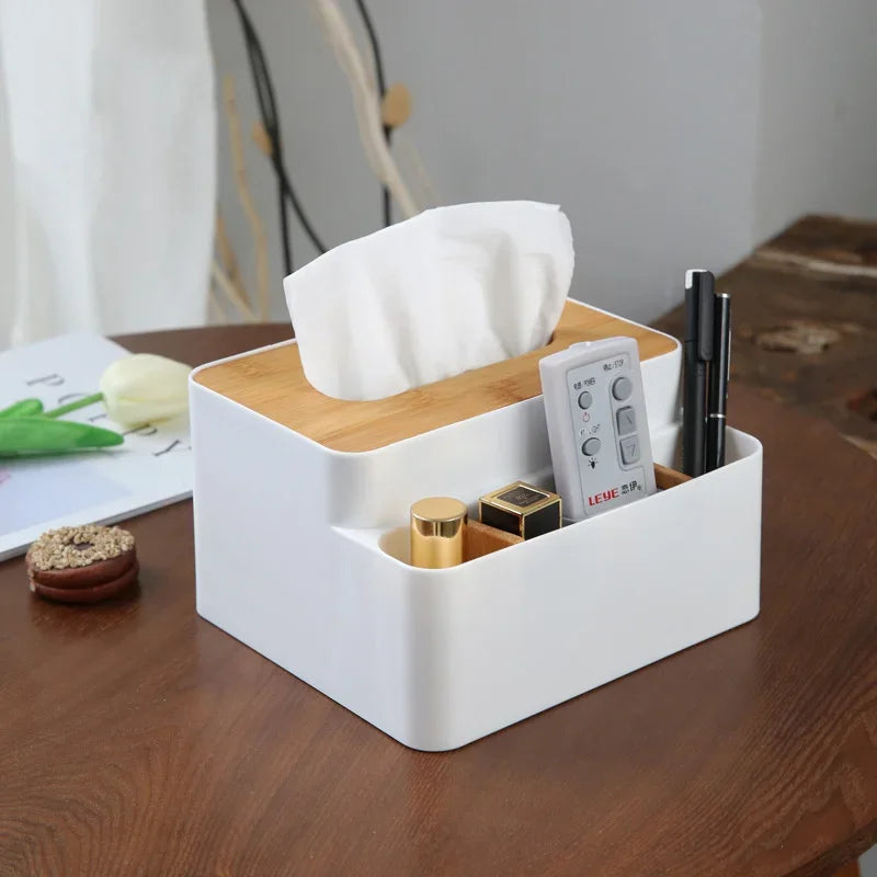 All-in-One Remote Control & Tissue Storage Organizer Box