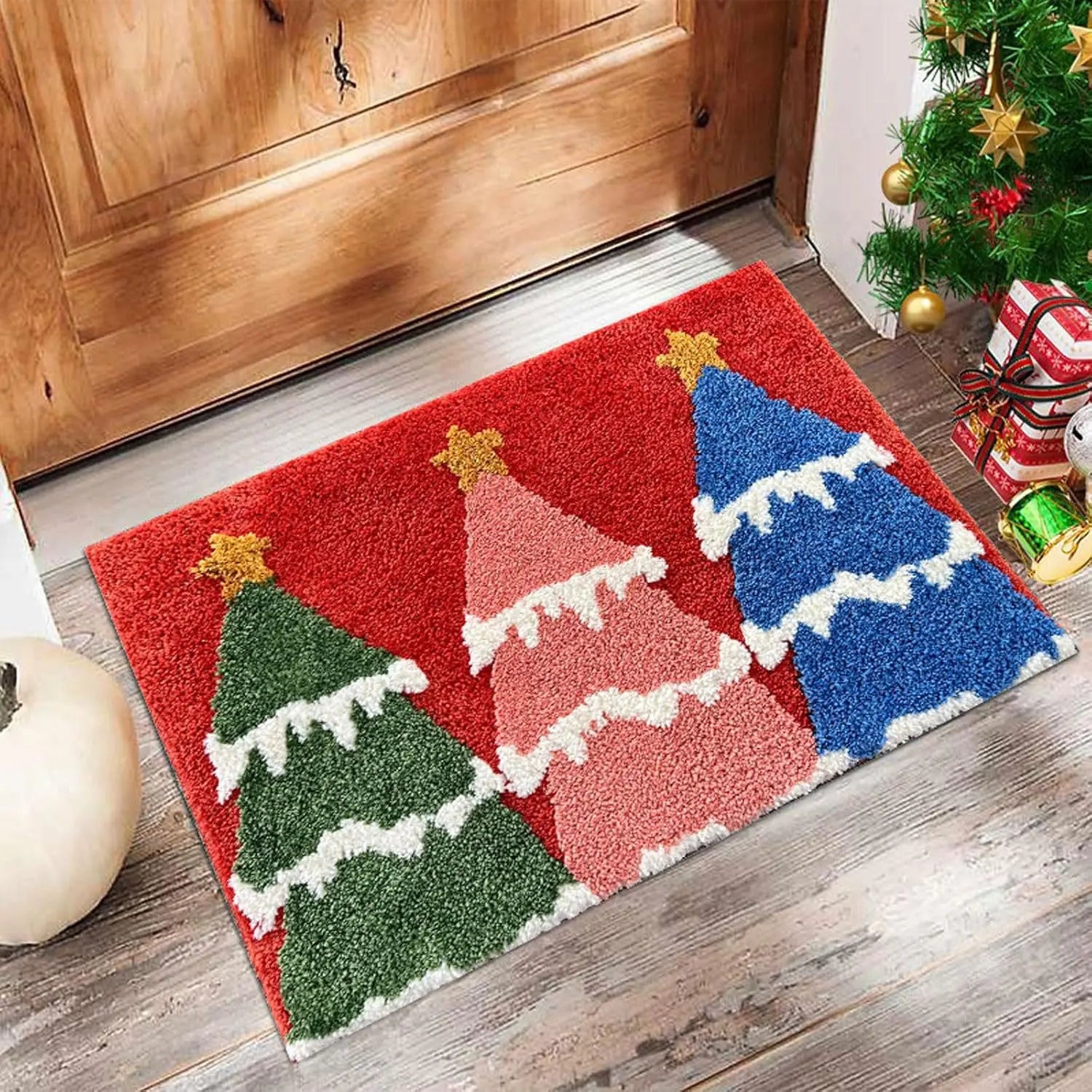 Christmas Santa & Gingerbread Door Mat – Festive Indoor/Outdoor Holiday Decor