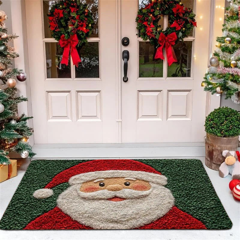 Christmas Santa & Gingerbread Door Mat – Festive Indoor/Outdoor Holiday Decor