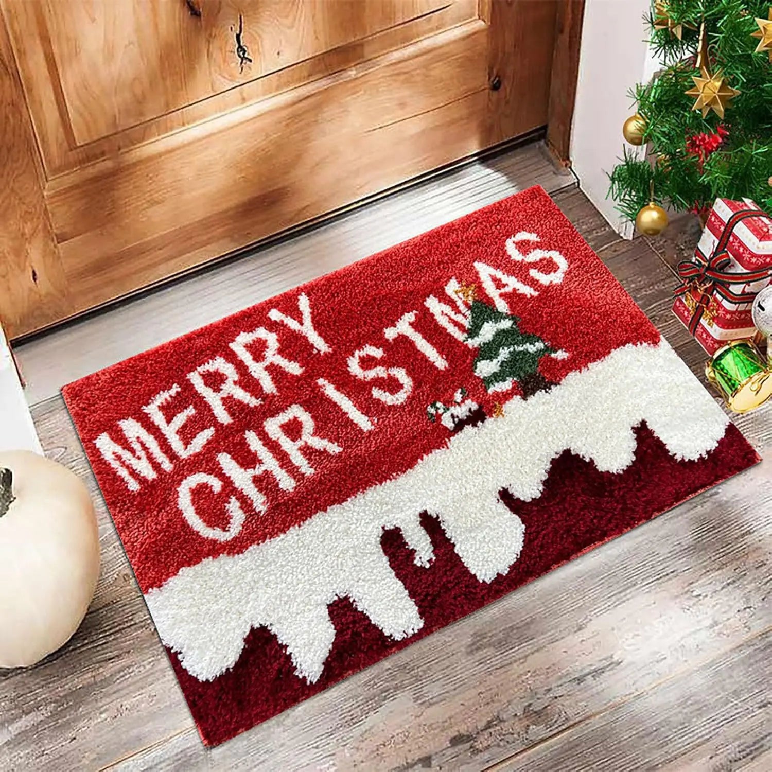 Christmas Santa & Gingerbread Door Mat – Festive Indoor/Outdoor Holiday Decor