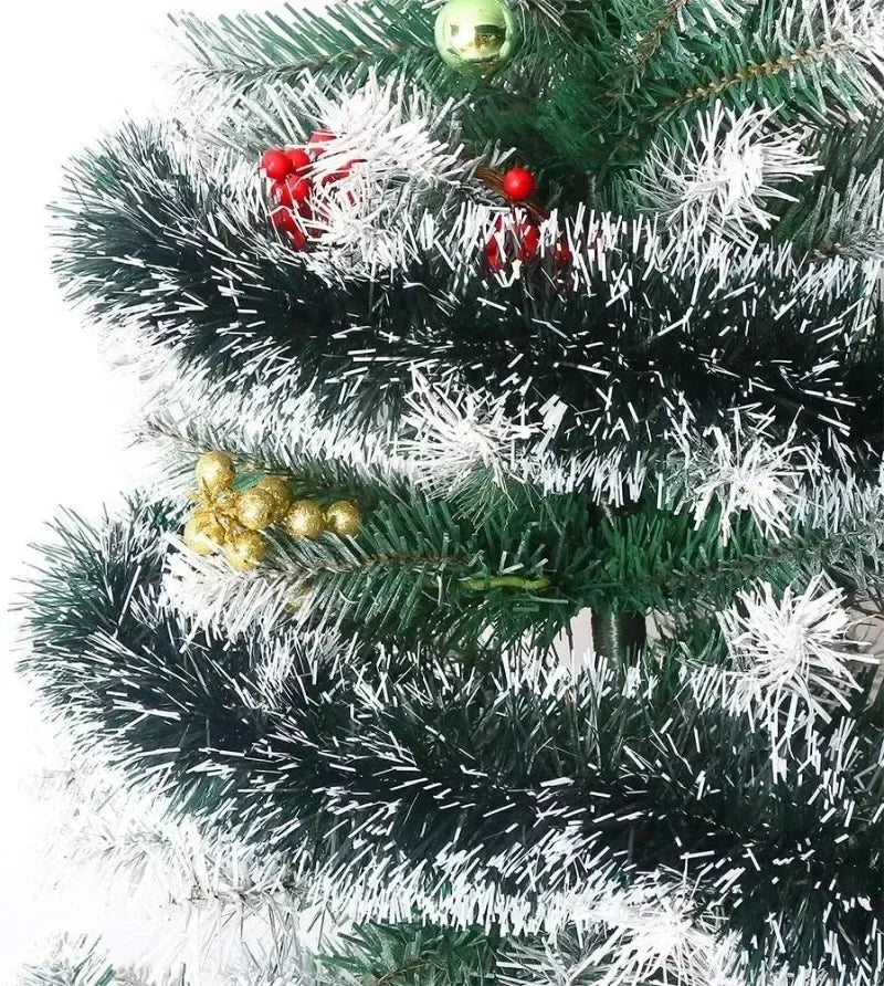 Christmas Green Tinsel Ribbon – Festive Garland for Trees & Holiday Decor