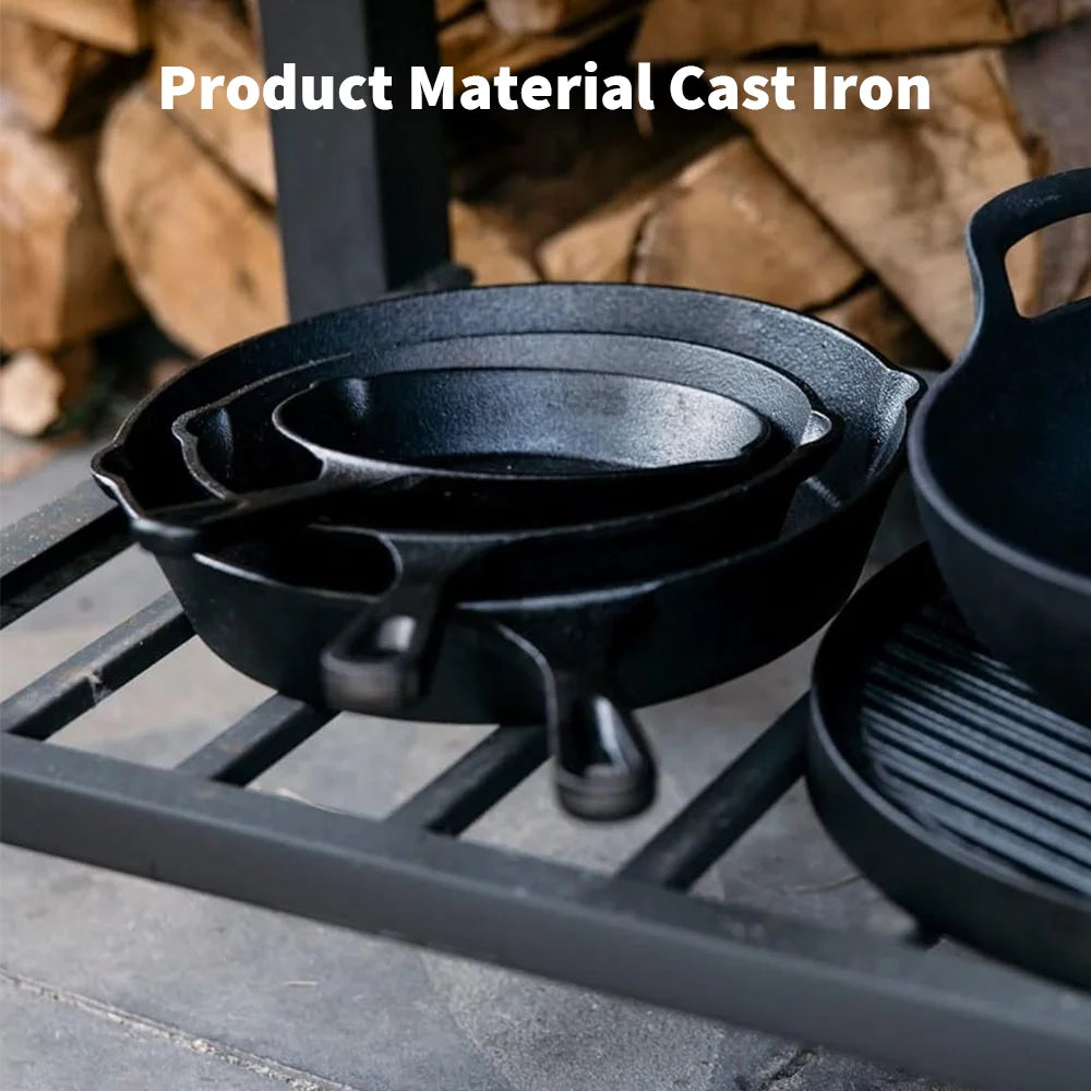 Cast Iron Frying Pan Set – 3 Pieces, Natural Non-Stick & Long-Lasting Quality